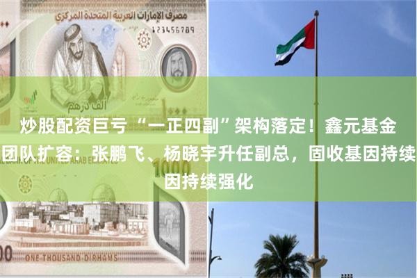 炒股配资巨亏 “一正四副”架构落定！鑫元基金高管团队扩容：张