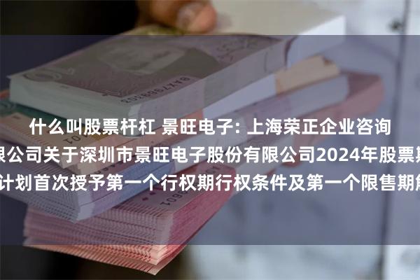 什么叫股票杆杠 景旺电子: 上海荣正企业咨询服务（集团）股份