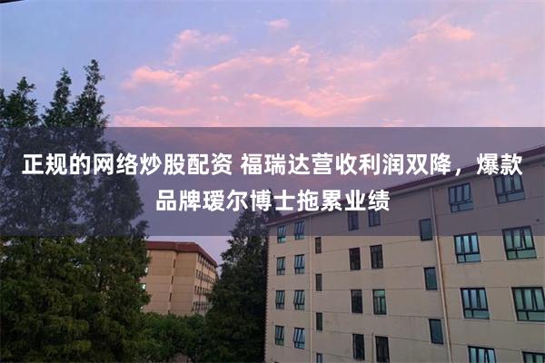 正规的网络炒股配资 福瑞达营收利润双降，爆款品牌瑷尔博士拖累